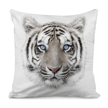 White Tiger Portrait Print Pillow Cover