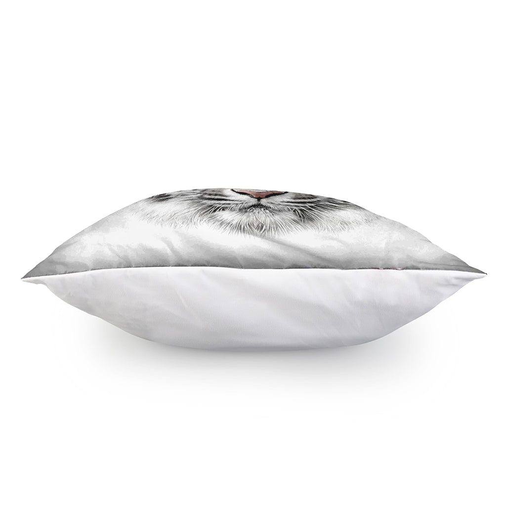 White Tiger Portrait Print Pillow Cover