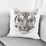 White Tiger Portrait Print Pillow Cover