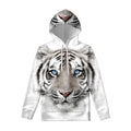 White Tiger Portrait Print Pullover Hoodie