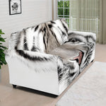White Tiger Portrait Print Sofa Cover