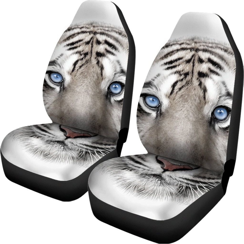 White Tiger Portrait Print Universal Fit Car Seat Covers