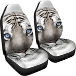 White Tiger Portrait Print Universal Fit Car Seat Covers