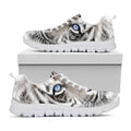 White Tiger Portrait Print White Running Shoes