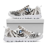 White Tiger Portrait Print White Sneakers