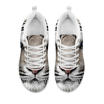 White Tiger Portrait Print White Sneakers