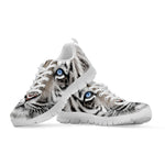 White Tiger Portrait Print White Sneakers