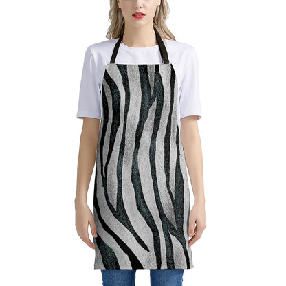 White Tiger Stripe Pattern Print Apron