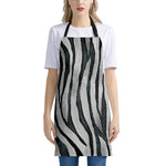 White Tiger Stripe Pattern Print Apron