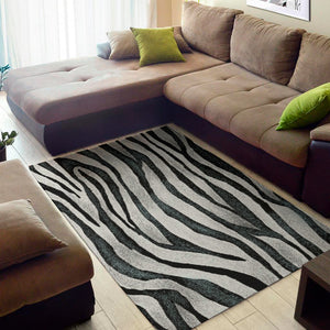 White Tiger Stripe Pattern Print Area Rug