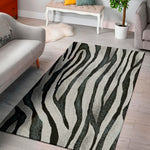 White Tiger Stripe Pattern Print Area Rug