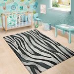 White Tiger Stripe Pattern Print Area Rug