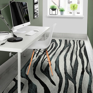 White Tiger Stripe Pattern Print Area Rug