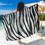 White Tiger Stripe Pattern Print Beach Sarong Wrap