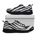 White Tiger Stripe Pattern Print Black Running Shoes