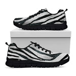 White Tiger Stripe Pattern Print Black Sneakers