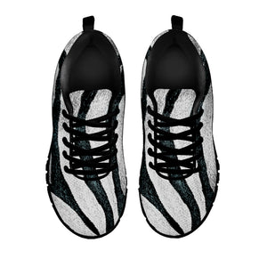 White Tiger Stripe Pattern Print Black Sneakers