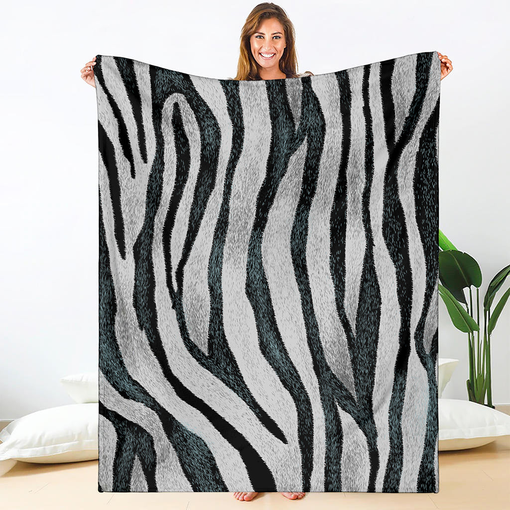 White Tiger Stripe Pattern Print Blanket