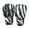 White Tiger Stripe Pattern Print Boxing Gloves