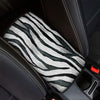 White Tiger Stripe Pattern Print Car Center Console Cover