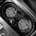White Tiger Stripe Pattern Print Car Coasters