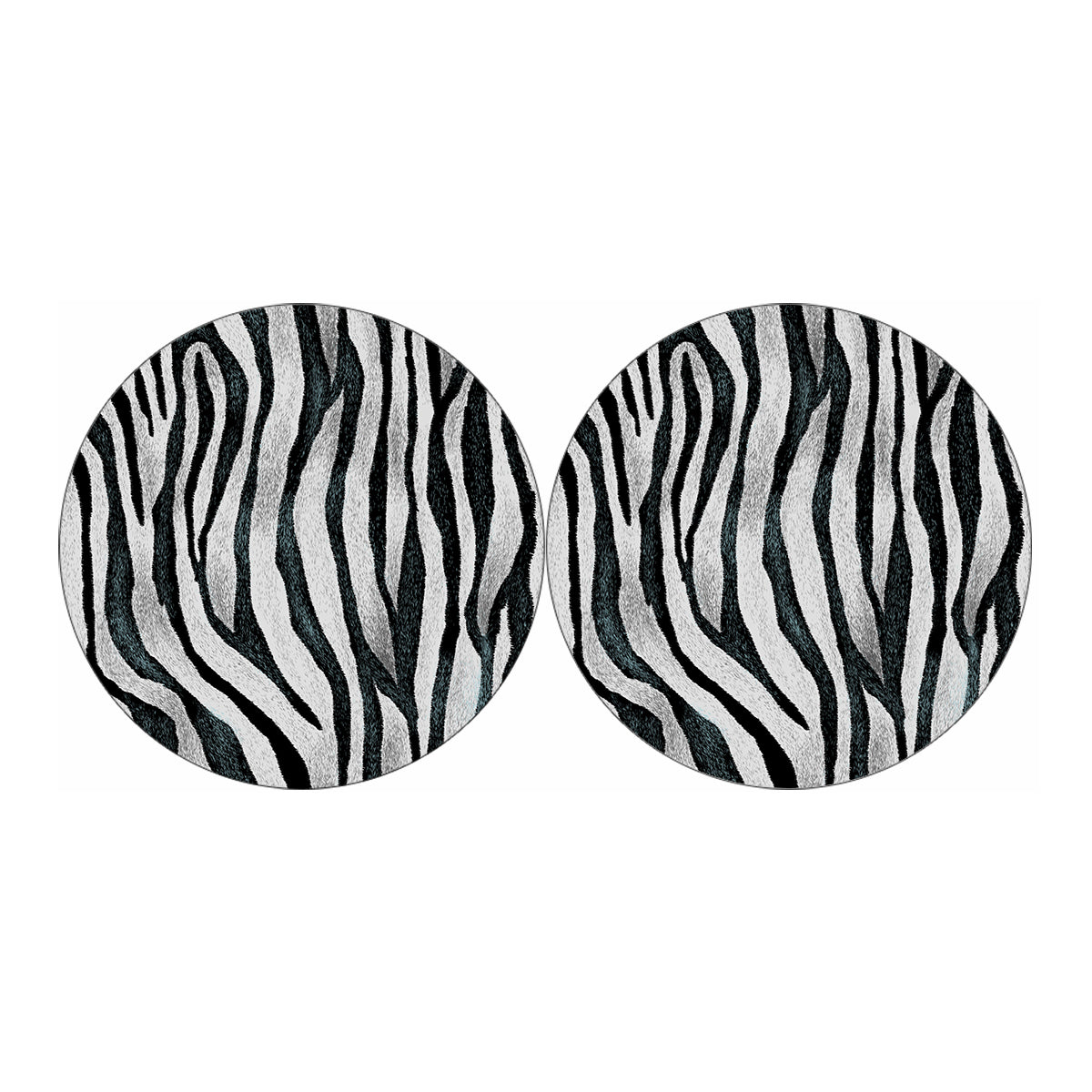 White Tiger Stripe Pattern Print Car Coasters