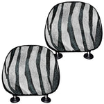 White Tiger Stripe Pattern Print Car Headrest Covers