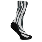 White Tiger Stripe Pattern Print Crew Socks