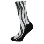 White Tiger Stripe Pattern Print Crew Socks