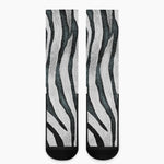 White Tiger Stripe Pattern Print Crew Socks