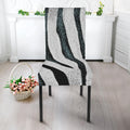 White Tiger Stripe Pattern Print Dining Chair Slipcover