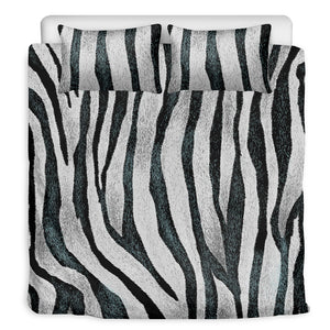 White Tiger Stripe Pattern Print Duvet Cover Bedding Set