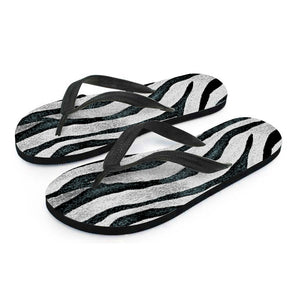 White Tiger Stripe Pattern Print Flip Flops