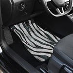 White Tiger Stripe Pattern Print Front Car Floor Mats