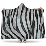 White Tiger Stripe Pattern Print Hooded Blanket