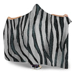 White Tiger Stripe Pattern Print Hooded Blanket