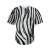 White Tiger Stripe Pattern Print Men's Baseball Jersey