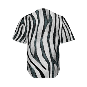 White Tiger Stripe Pattern Print Men's Baseball Jersey