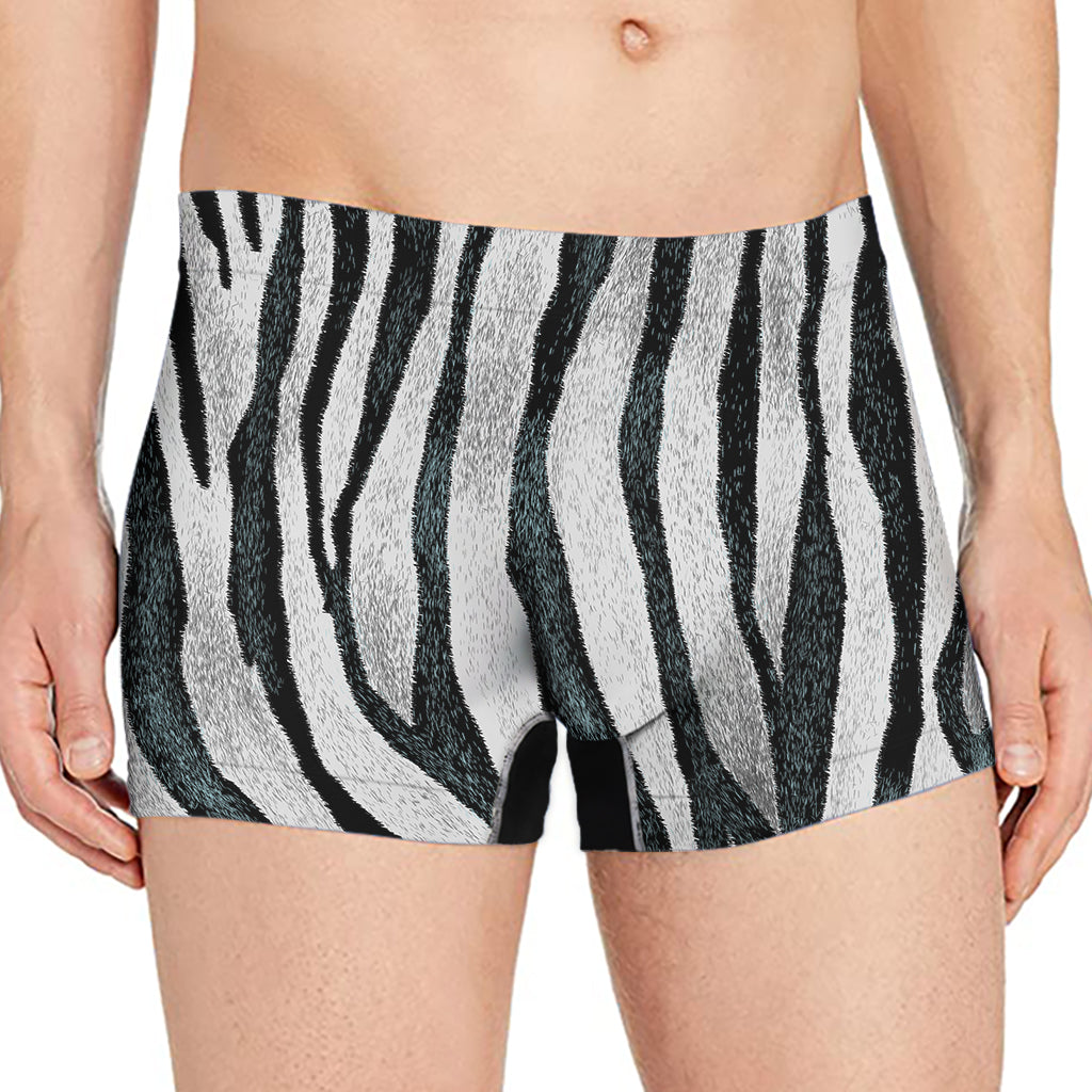 White Tiger Stripe Pattern Print Men's Boxer Briefs