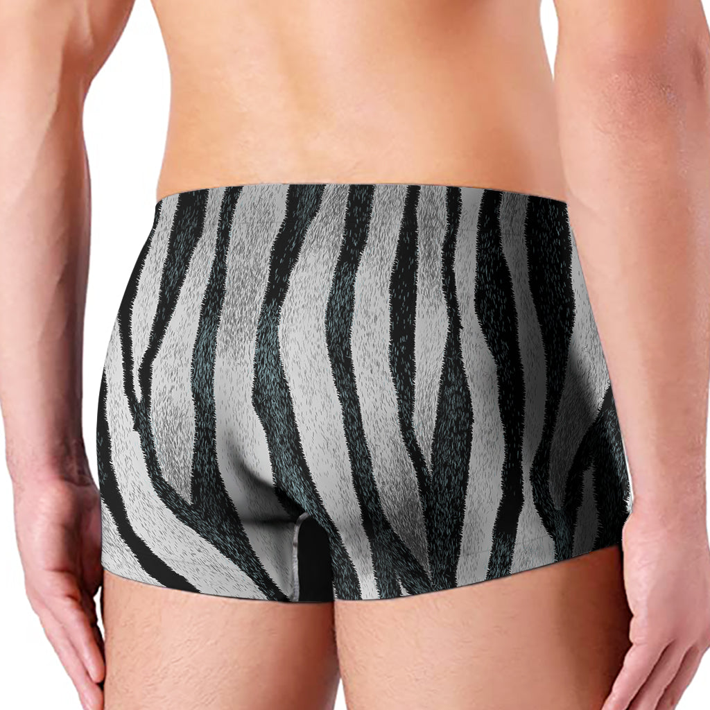 White Tiger Stripe Pattern Print Men's Boxer Briefs