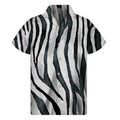 White Tiger Stripe Pattern Print Men's Short Sleeve Shirt