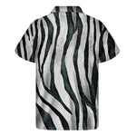 White Tiger Stripe Pattern Print Men's Short Sleeve Shirt