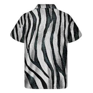 White Tiger Stripe Pattern Print Men's Short Sleeve Shirt