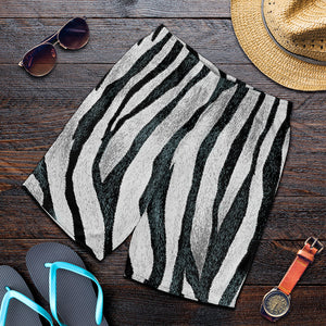 White Tiger Stripe Pattern Print Men's Shorts