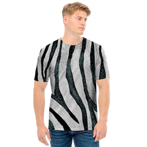 White Tiger Stripe Pattern Print Men's T-Shirt