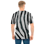 White Tiger Stripe Pattern Print Men's T-Shirt