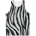 White Tiger Stripe Pattern Print Men's Tank Top
