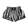 White Tiger Stripe Pattern Print Muay Thai Boxing Shorts