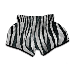 White Tiger Stripe Pattern Print Muay Thai Boxing Shorts