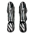 White Tiger Stripe Pattern Print Muay Thai Shin Guards